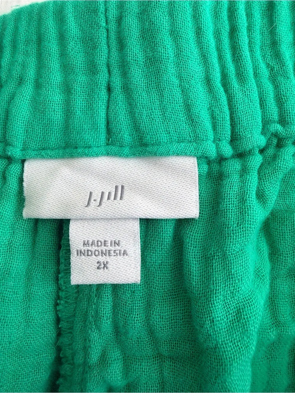 J. Jill High Waist Cotton Gauze Shorts in Bright Green - Picture 2 of 2